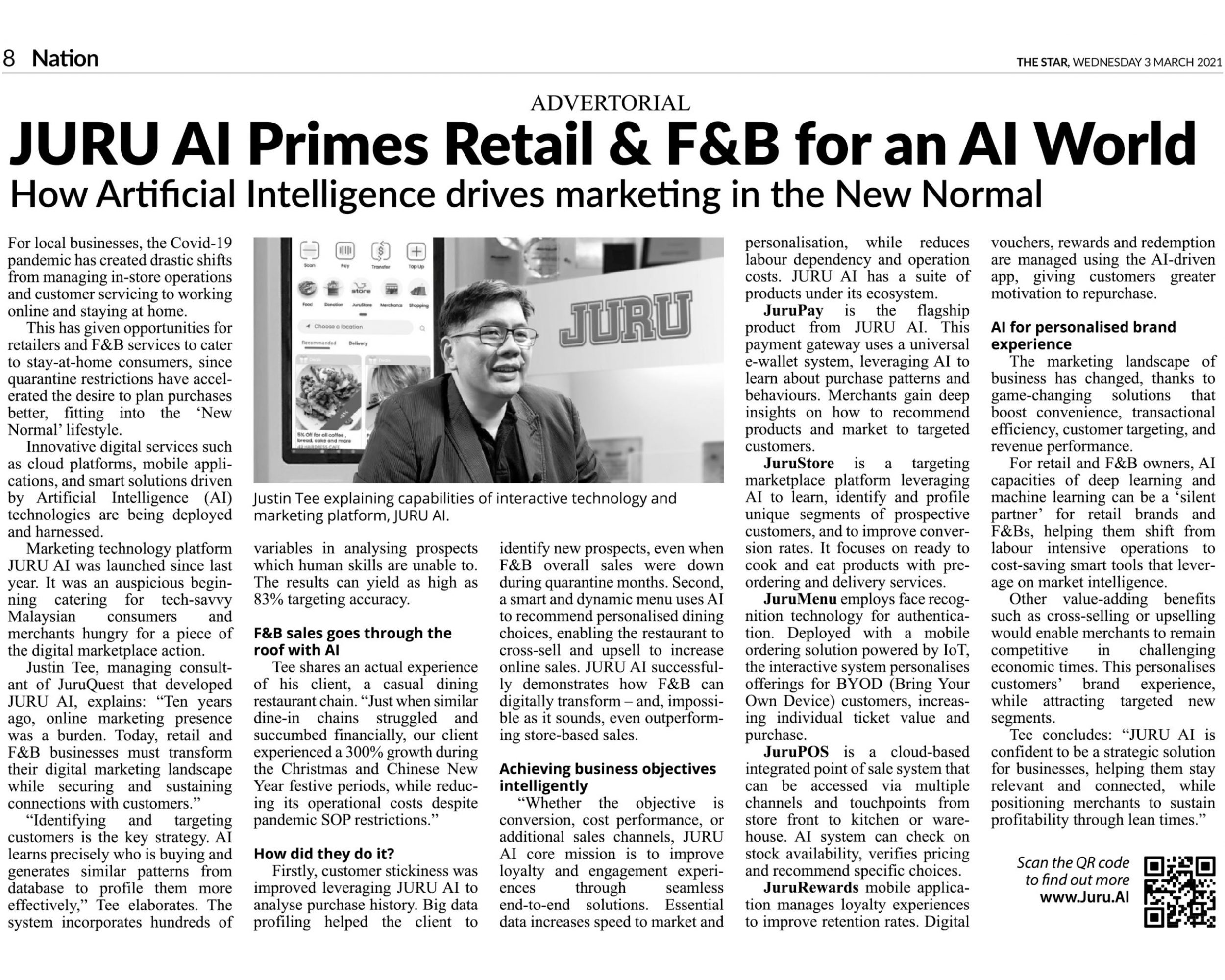 JuruAI in TheStar Newspaper on 3.3.2021